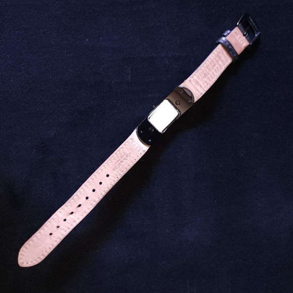 Womens Coach Swagger Black Ionized Plating Double Turnlock Leather Strap Watch - Picture 7 of 11